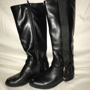 Black leather boots